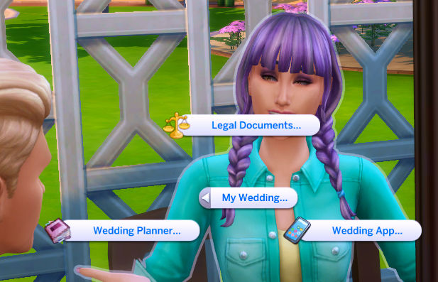 wedding menu sims 4